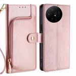 For TCL 50 XL Zipper Bag Leather Phone Case(Rose Gold)