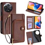 For TCL 60R 5G Zipper Bag Leather Phone Case(Brown)