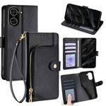 For Redmi A5 4G 171.7mm Zipper Bag Leather Phone Case(Black)