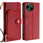 For Sharp Aquos R9 Zipper Bag Leather Phone Case(Red)