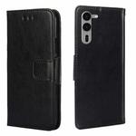 For Fujitsu Arrows We2 Plus Crystal Texture Leather Phone Case(Black)