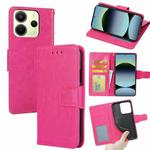 For Redmi Note 14 4G 163.25mm Crystal Texture Leather Phone Case(Rose Red)