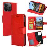 For Redmi Note 14 4G 164.84mm Crystal Texture Leather Phone Case(Red)