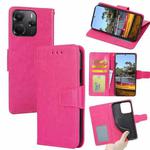 For Redmi Note 14 4G 164.84mm Crystal Texture Leather Phone Case(Rose Red)