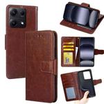 For Redmi Note 14S 4G Crystal Texture Leather Phone Case(Brown)