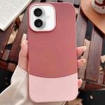 For iPhone 16 Plus Color Contrast 2 in 1 Skin Feel PC Hybrid TPU Phone Case(Rose Red+Pink)