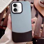 For iPhone 16 Color Contrast 2 in 1 Skin Feel PC Hybrid TPU Phone Case(Blue+Black)