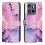 For Motorola Moto S50 5G / Edge 50 Neo Painted Marble Pattern Leather Phone Case(Purple)