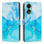 For OPPO A38 4G / A18 Painted Marble Pattern Leather Phone Case(Blue Green)