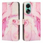 For OPPO A38 4G / A18 Painted Marble Pattern Leather Phone Case(Rose Gold)