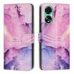 For OPPO A38 4G / A18 Painted Marble Pattern Leather Phone Case(Purple)