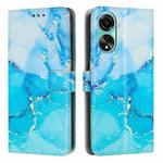 For OPPO A78 4G Painted Marble Pattern Leather Phone Case(Blue Green)