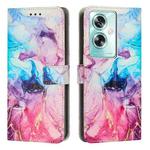 For OPPO A79 5G Global Painted Marble Pattern Leather Phone Case(Pink Purple)