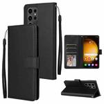 For Samsung Galaxy S25 Ultra 5G 3-Card Slots Multifunctional Leather Phone Case(Black)