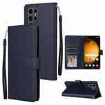 For Samsung Galaxy S25 Ultra 5G 3-Card Slots Multifunctional Leather Phone Case(Blue)
