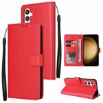 For Samsung Galaxy S25+ 5G 3-Card Slots Multifunctional Leather Phone Case(Red)