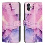 For Samsung Galaxy A05 Painted Marble Pattern Leather Phone Case(Purple)