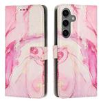 For Samsung Galaxy S24 FE 5G Painted Marble Pattern Leather Phone Case(Rose Gold)