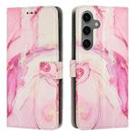 For Samsung Galaxy S24 5G Painted Marble Pattern Leather Phone Case(Rose Gold)