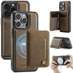 For iPhone 13 Pro Max AutSpace A13 MagSafe Magnetic RFID Flip Card Bag Phone Case(Coffee)