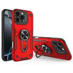 For iPhone 16 Pro Metal Rotating Bracket TPU + PC Magnetic Phone Case(Bright Red)