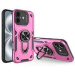 For iPhone 16 Plus Metal Rotating Bracket TPU + PC Magnetic Phone Case(Pink Purple)