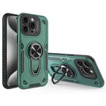 For iPhone 15 Pro Max Metal Rotating Bracket TPU + PC Magnetic Phone Case(Green)