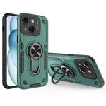 For iPhone 15 Plus Metal Rotating Bracket TPU + PC Magnetic Phone Case(Green)