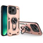 For iPhone 13 Pro Max Metal Rotating Bracket TPU + PC Magnetic Phone Case(Gold)