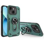 For iPhone 13 Metal Rotating Bracket TPU + PC Magnetic Phone Case(Green)