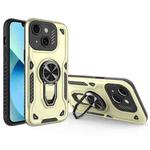 For iPhone 13 Metal Rotating Bracket TPU + PC Magnetic Phone Case(Beige)