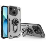 For iPhone 13 Metal Rotating Bracket TPU + PC Magnetic Phone Case(Gray)