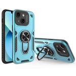 For iPhone 13 Metal Rotating Bracket TPU + PC Magnetic Phone Case(Bright Blue)