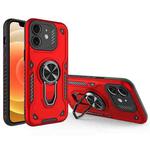 For iPhone 12 Metal Rotating Bracket TPU + PC Magnetic Phone Case(Bright Red)