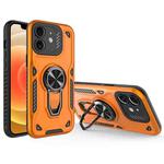 For iPhone 12 Metal Rotating Bracket TPU + PC Magnetic Phone Case(Orange)