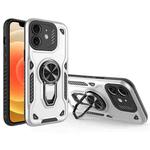 For iPhone 12 Metal Rotating Bracket TPU + PC Magnetic Phone Case(White)