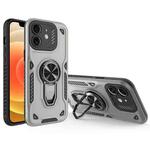 For iPhone 12 Metal Rotating Bracket TPU + PC Magnetic Phone Case(Gray)