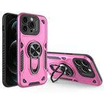 For iPhone 12 Pro Max Metal Rotating Bracket TPU + PC Magnetic Phone Case(Pink Purple)