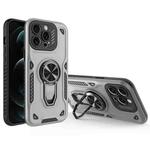 For iPhone 12 Pro Max Metal Rotating Bracket TPU + PC Magnetic Phone Case(Gray)