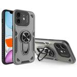 For iPhone 11 Metal Rotating Bracket TPU + PC Magnetic Phone Case(Carbon Grey)