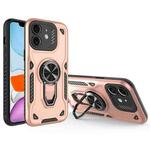 For iPhone 11 Metal Rotating Bracket TPU + PC Magnetic Phone Case(Gold)