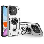 For iPhone 11 Metal Rotating Bracket TPU + PC Magnetic Phone Case(White)