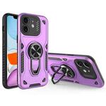 For iPhone 11 Metal Rotating Bracket TPU + PC Magnetic Phone Case(Purple)