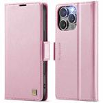 For iPhone 16 Pro Max AutSpace A11 Side Buckle MagSafe Magnetic RFID Phone Leather Case(Rose Gold)