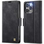 For iPhone 12 Pro Max AutSpace A11 Side Buckle MagSafe Magnetic RFID Phone Leather Case(Black)