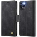 For iPhone 11 Pro Max AutSpace A11 Side Buckle MagSafe Magnetic RFID Phone Leather Case(Black)