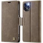 For iPhone 11 Pro Max AutSpace A11 Side Buckle MagSafe Magnetic RFID Phone Leather Case(Coffee)