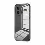 For Redmi K80 Pro Transparent Plating Fine Hole Phone Case(Black)