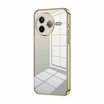 For Redmi K80 Transparent Plating Fine Hole Phone Case(Gold)