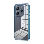 For Redmi Note14 4G 163.25mm Transparent Plating Fine Hole Phone Case(Blue)